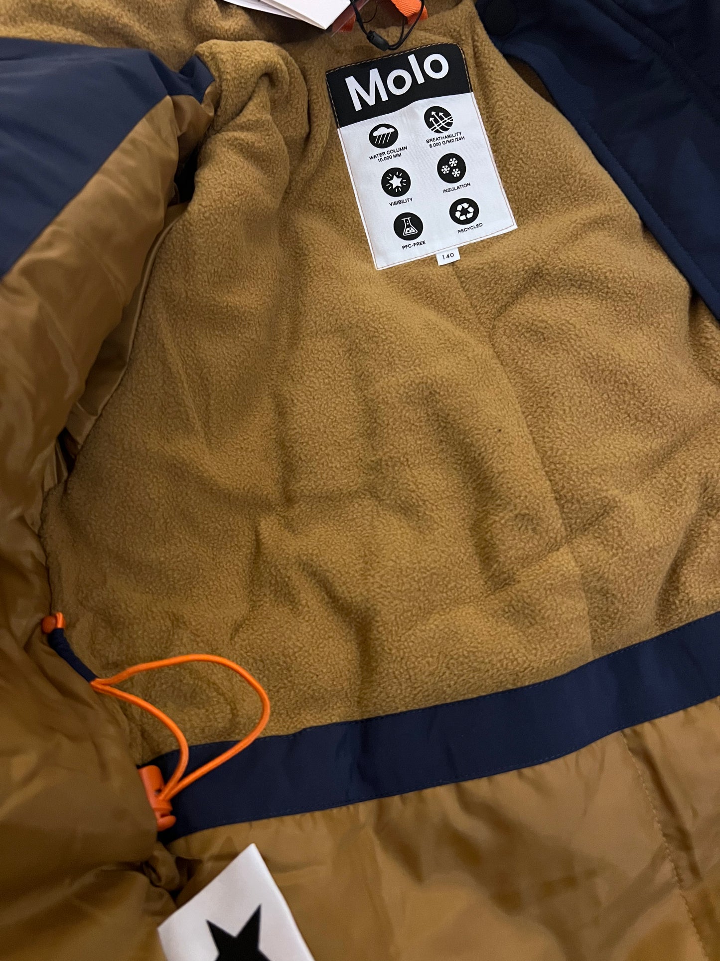 Navy reflecting star skiwear