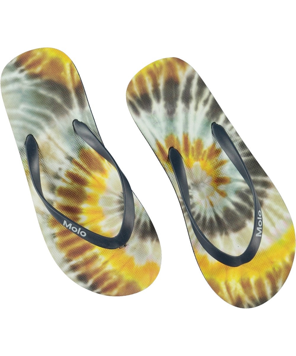 Tie dye spin flipflops