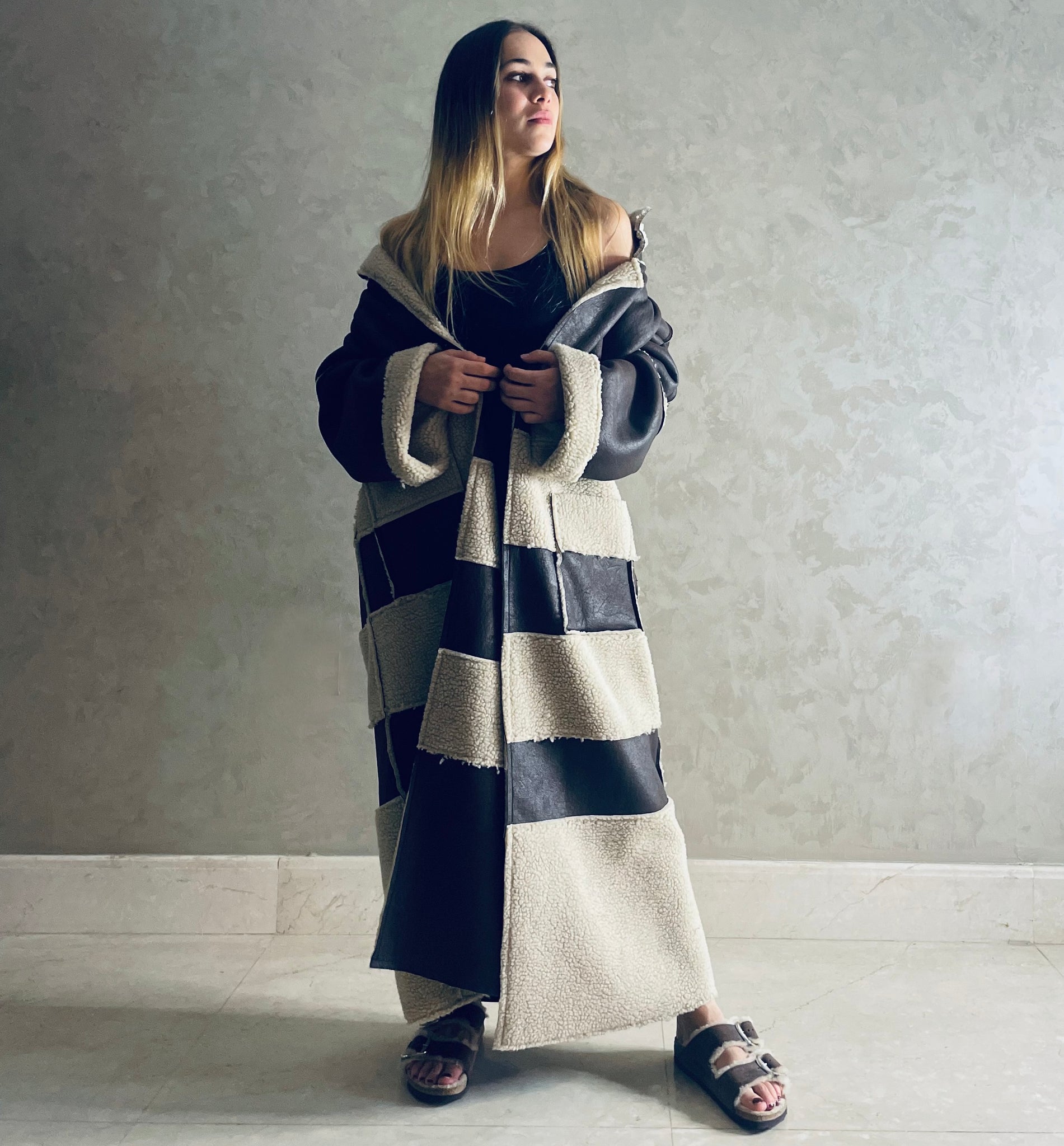 Reversible ecru Shearling