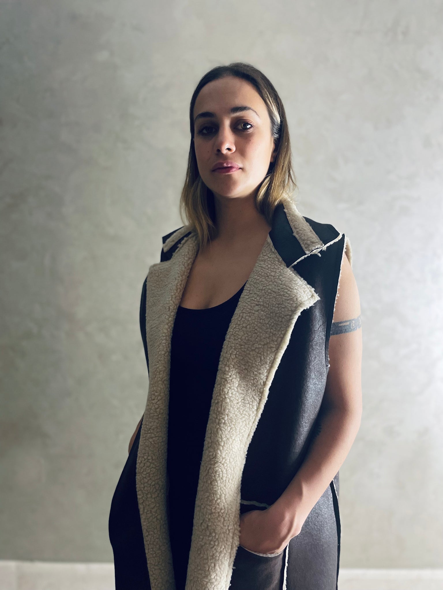 Reversible Shearling vest