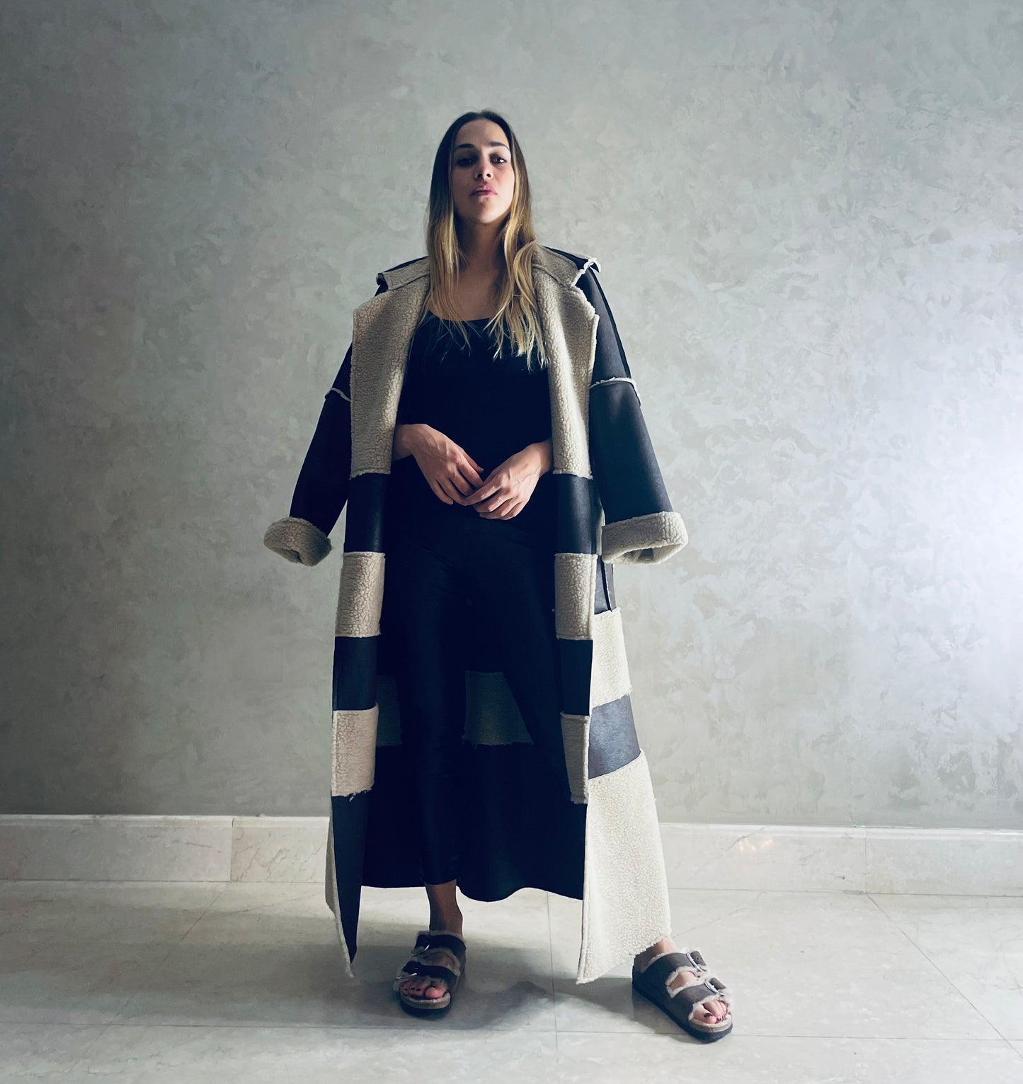 Reversible ecru Shearling