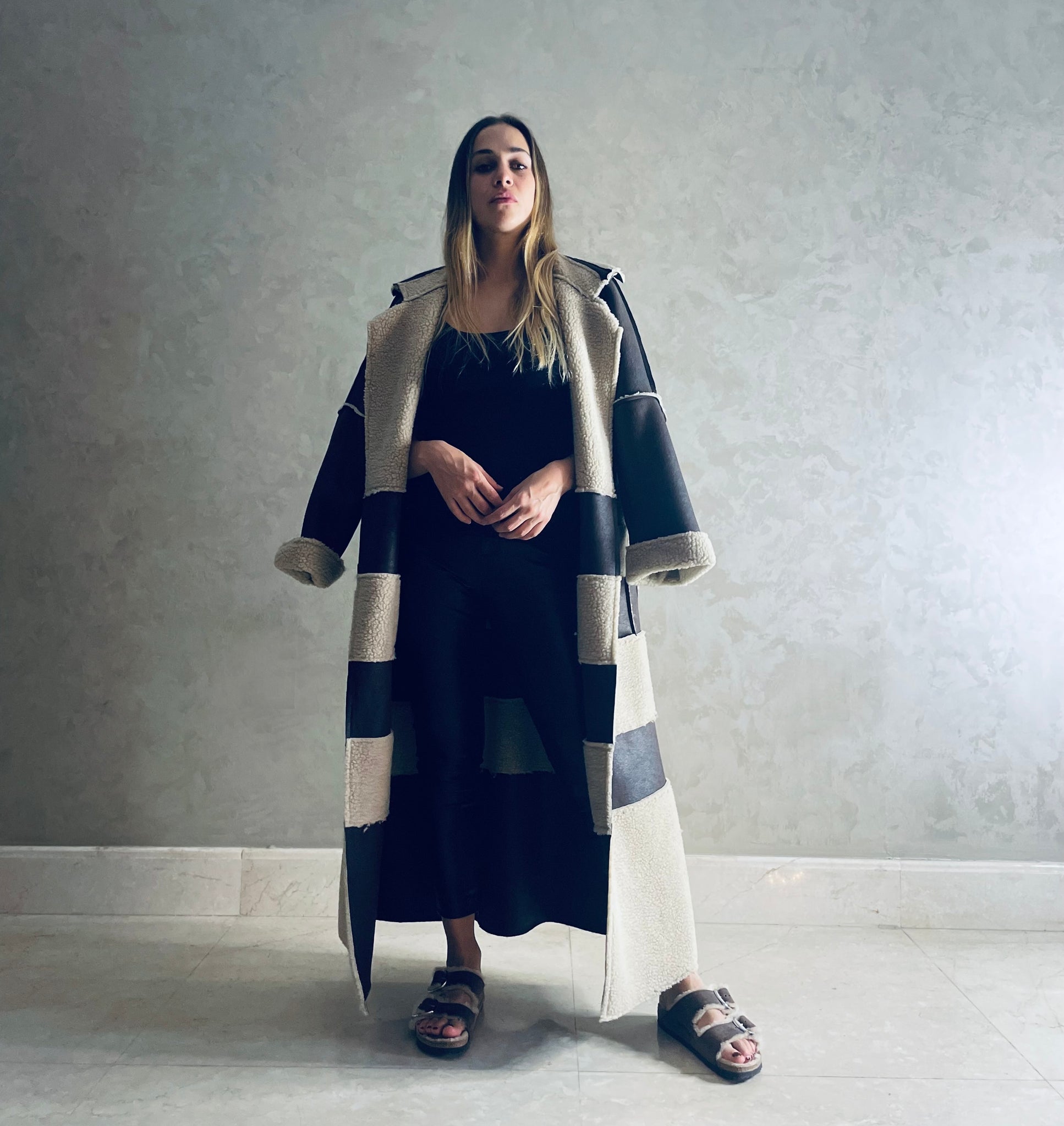 Reversible ecru Shearling