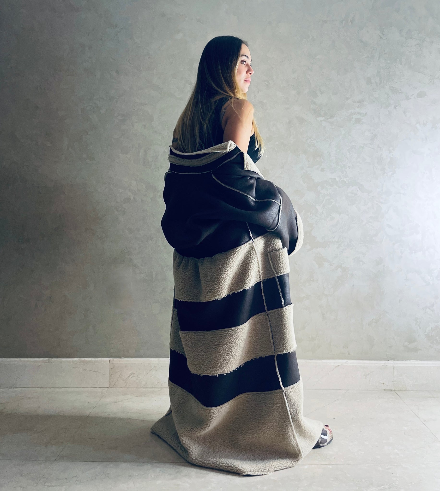 Reversible ecru Shearling