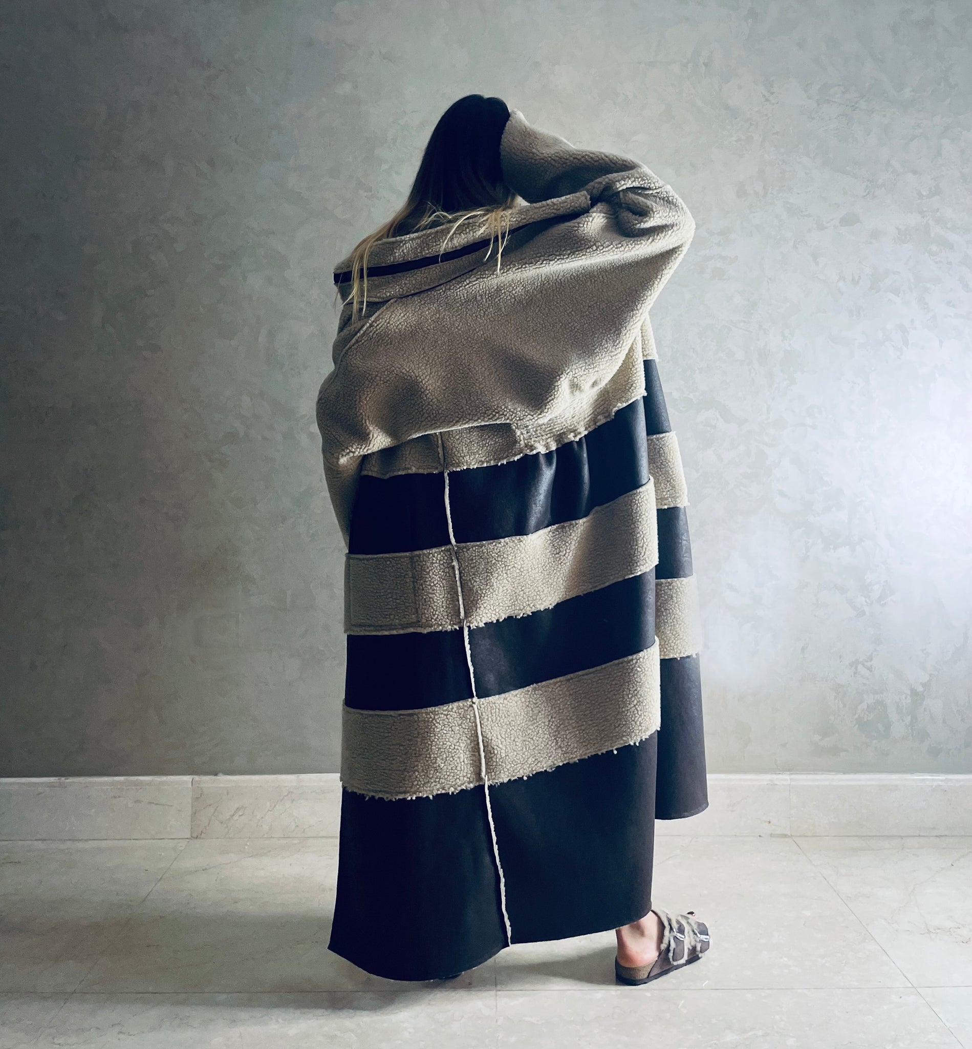 Reversible ecru Shearling