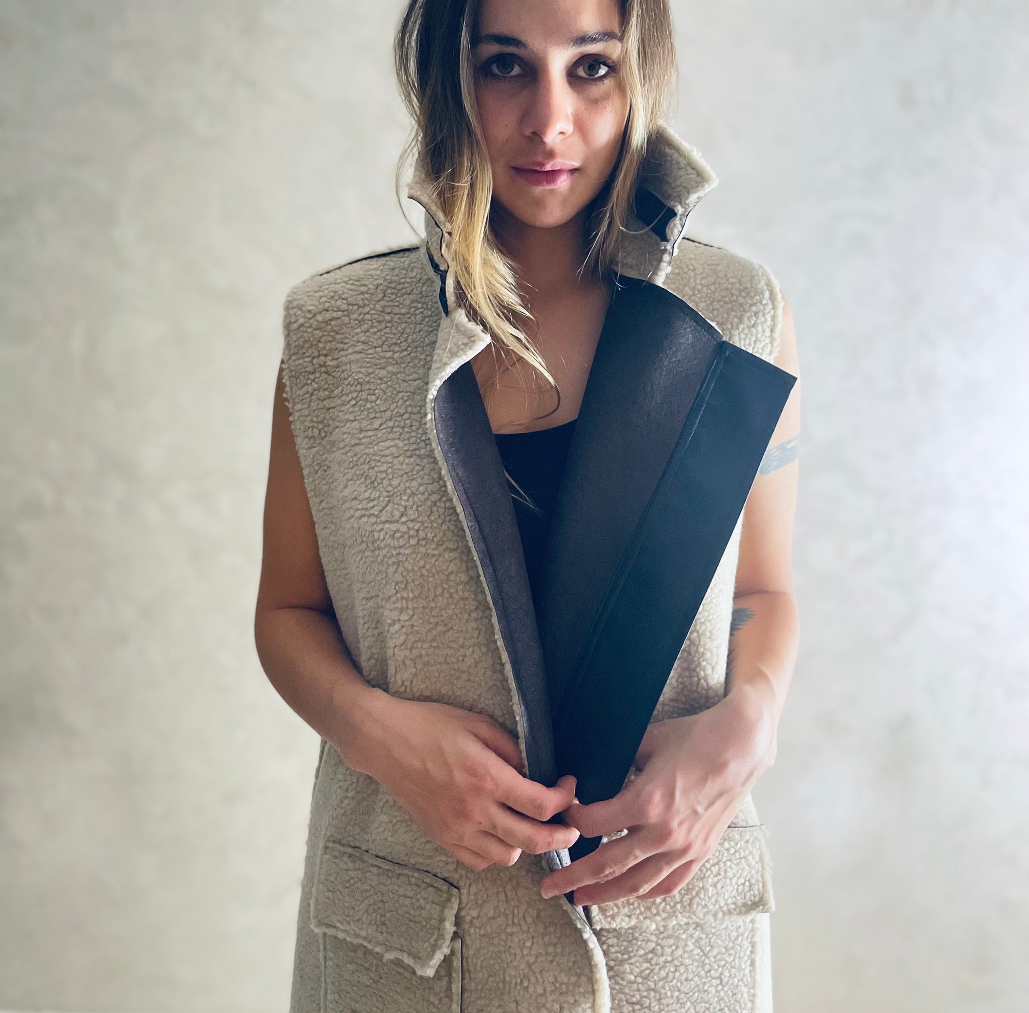 Reversible Shearling vest